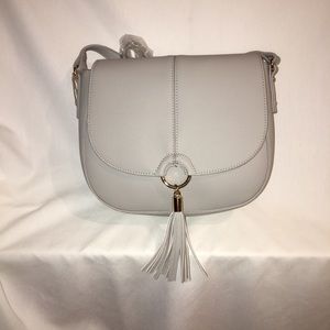 Amanda Blu contrast stitch saddle bag grey dove
